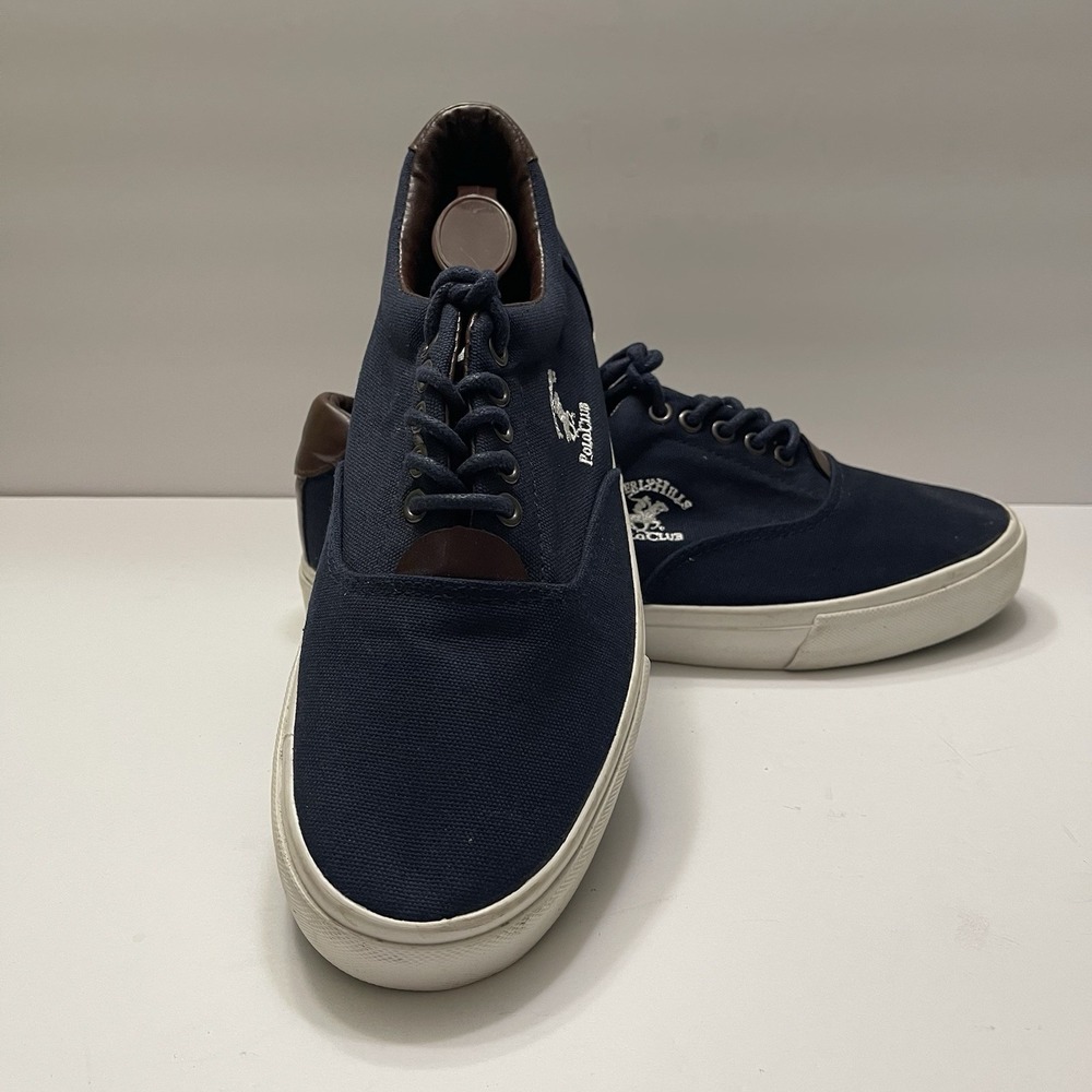 Beverly Hills Polo Club Canvas Sneakers Lace Up Blue Cody 11 BP91309‎ Mens 11